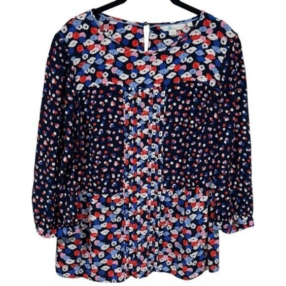 Boden Red White Pink and Blue Floral Babydoll Blouse‎ Festival Party Bohemian 10 - Picture 2 of 10